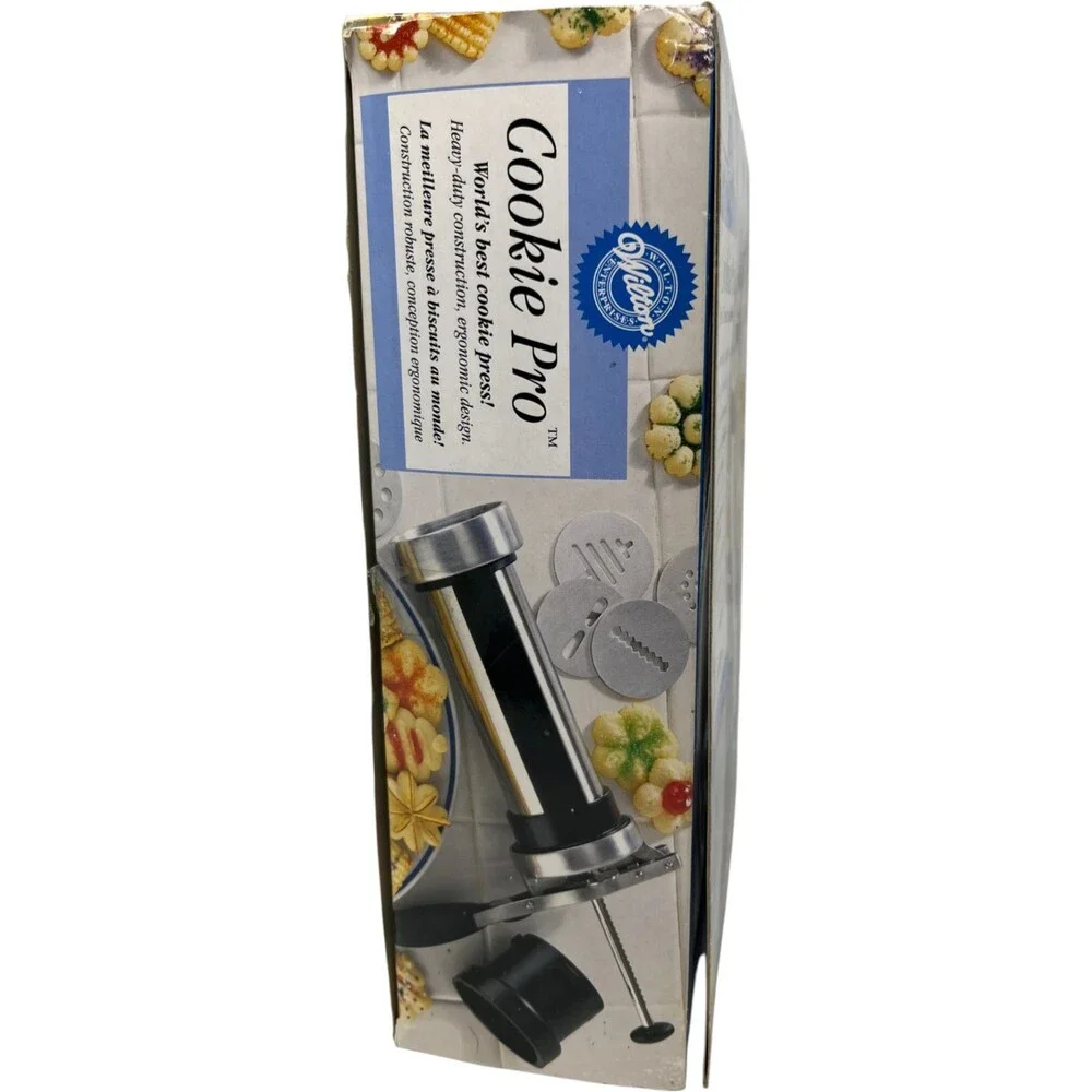 Wilton Cookie Press Cookie Pro Heavy Duty Spritz Maker Silver Black